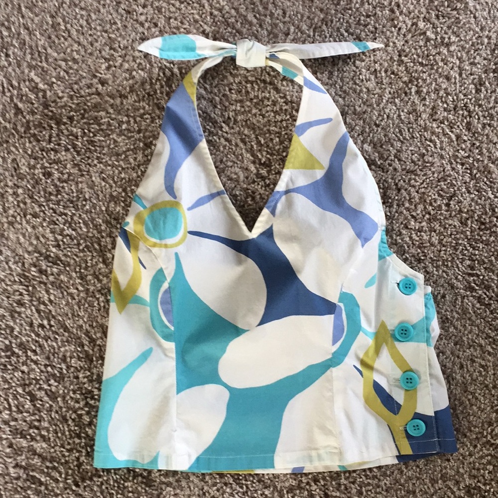 Halter top with side buttons